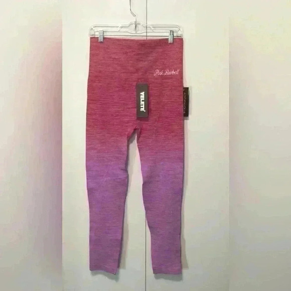 Pink Barbell Women’s Fuchsia and Purple Ombre Athletic Leggings size Large NWT - Picture 4 of 12